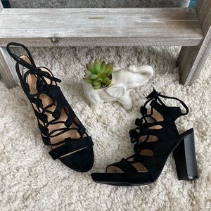 Black block heels